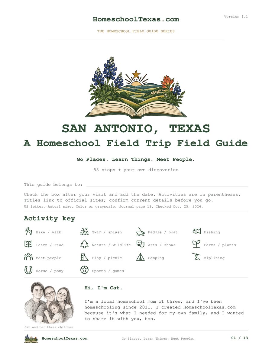 Cover of San Antonio, Texas: A Homeschool Field Trip Field Guide